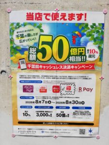 千葉県キャッシュレス決済キャンペーン 最大10％ポイント還元のお知らせ
